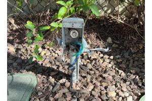 Vandalized Public Electrical Outlet