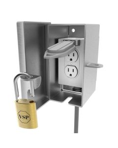 Lockable Outlet Cover with Easy Access Padlock - Single Gang