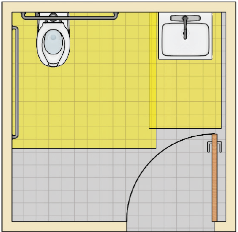 Door Swing Outside fixture Clearance