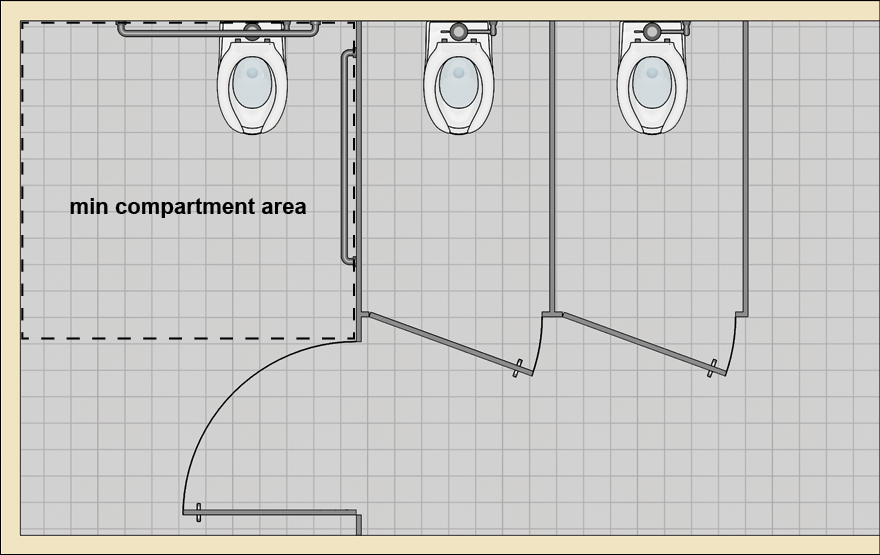 End of row toilet compartment.