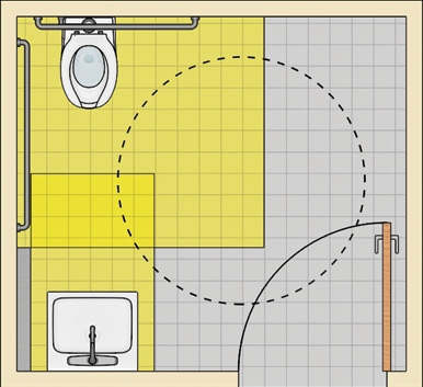 ADA-compliant lavatory diagram