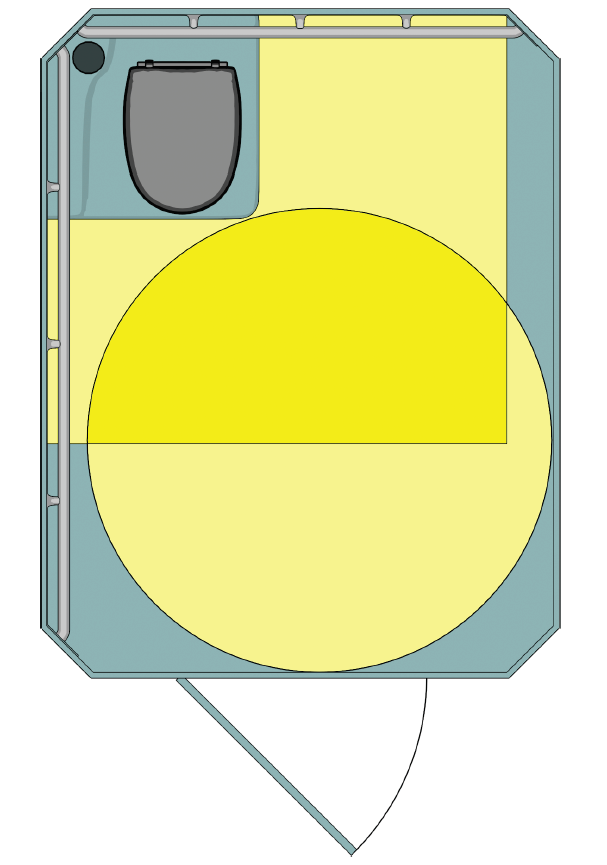 Portable toilet ADA clearance requirements.