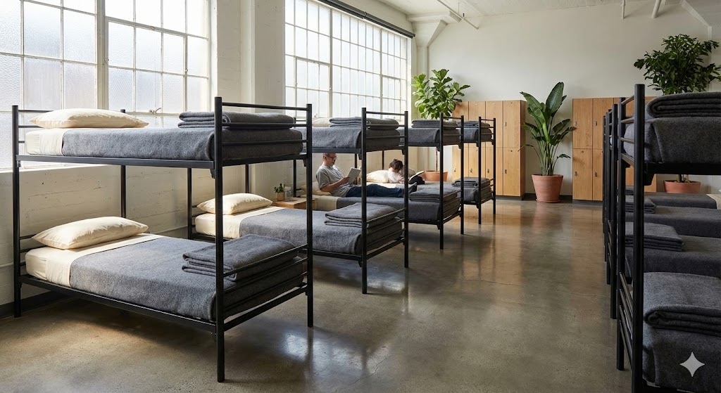 Clean and well maintained homeless shelter interior